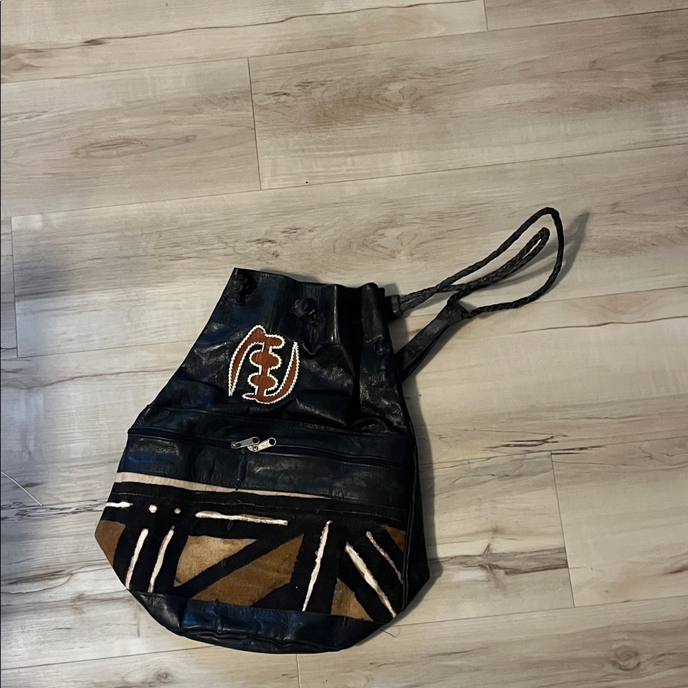 Black and Brown Patterned Backpack
